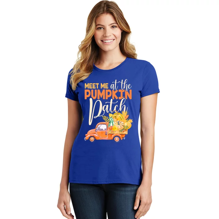 Meet Me At The Pumpkin Patch Funny Truck Pumpkins Gift Women's T-Shirt