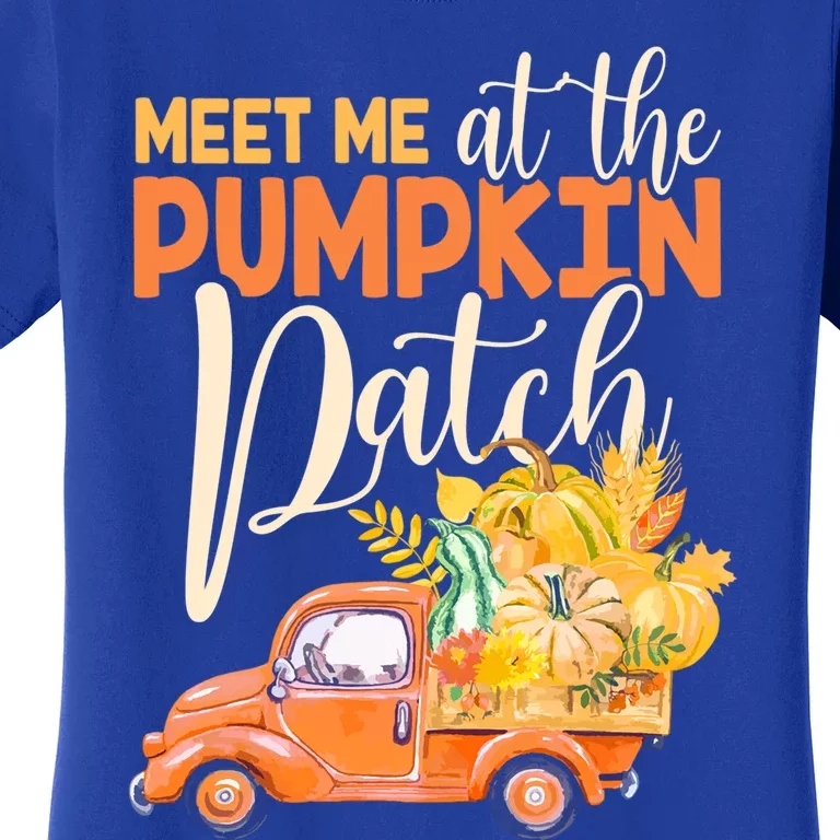 Meet Me At The Pumpkin Patch Funny Truck Pumpkins Gift Women's T-Shirt