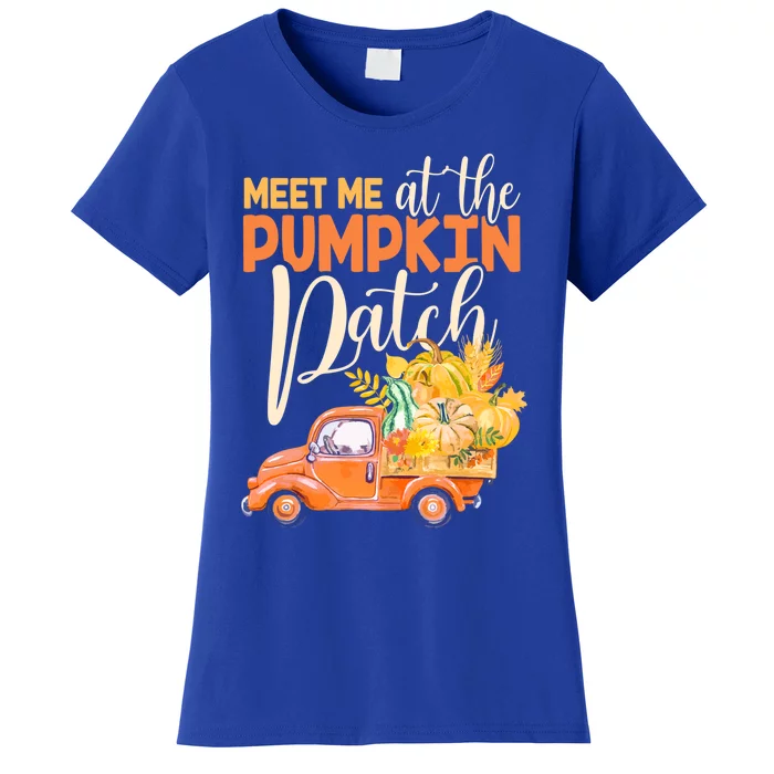 Meet Me At The Pumpkin Patch Funny Truck Pumpkins Gift Women's T-Shirt