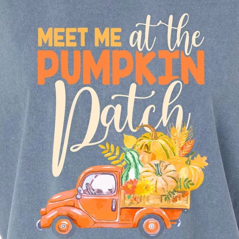 Meet Me At The Pumpkin Patch Funny Truck Pumpkins Gift Garment-Dyed Women's Muscle Tee