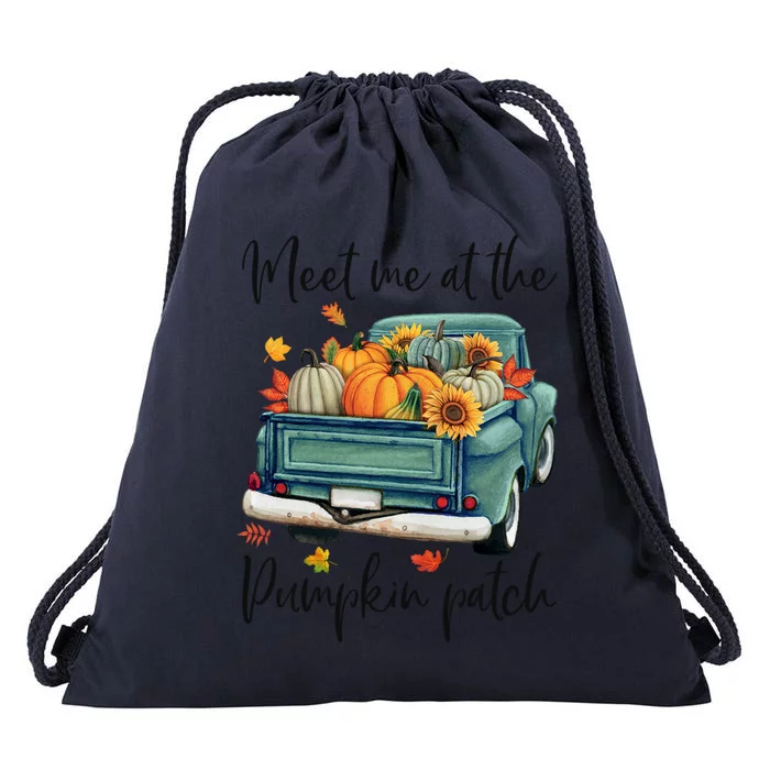 Meet Me At The Pumpkin Patch Halloween Thanksgiving Great Gift Drawstring Bag