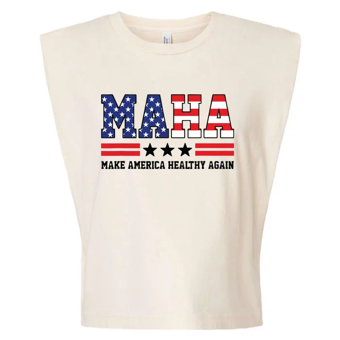 Maha Make America Healthy Again Us Patriotic Garment-Dyed Women's Muscle Tee