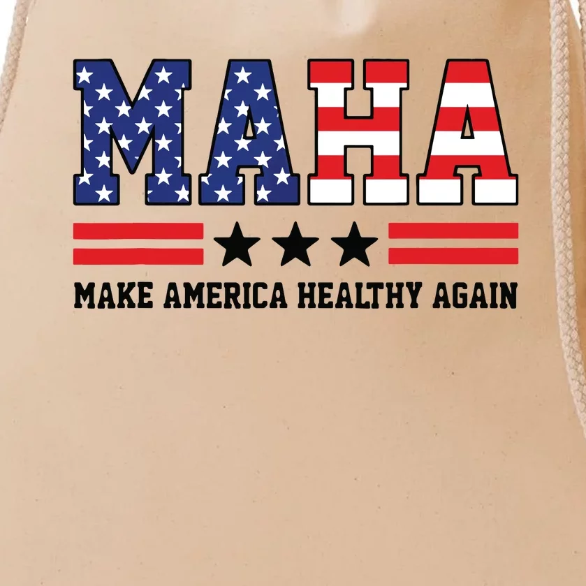 Maha Make America Healthy Again Us Patriotic Drawstring Bag