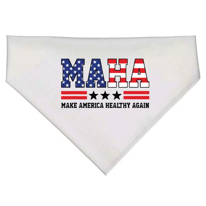 Maha Make America Healthy Again Us Patriotic USA-Made Doggie Bandana