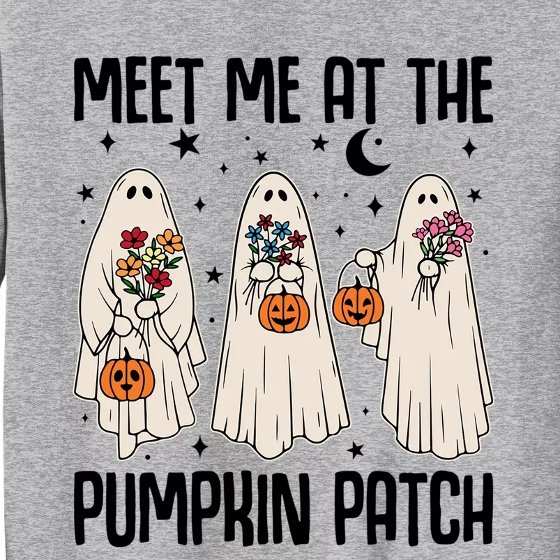 Meet Me At The Pumpkin Patch Ghost Floral Hippie Halloween Meaningful Gift Sweatshirt