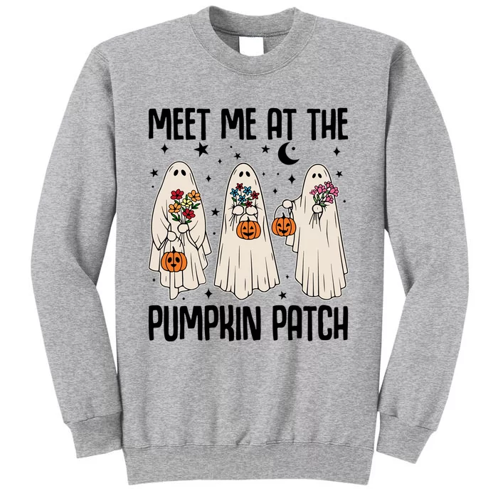 Meet Me At The Pumpkin Patch Ghost Floral Hippie Halloween Meaningful Gift Sweatshirt