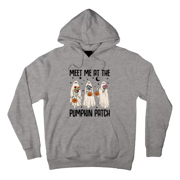 Meet Me At The Pumpkin Patch Ghost Floral Hippie Halloween Meaningful Gift Tall Hoodie