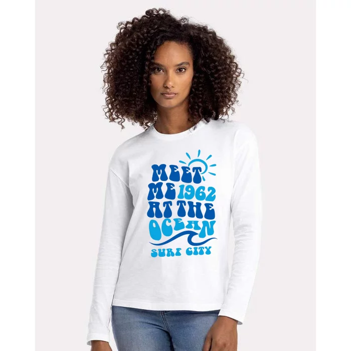 Meet Me At The Ocean Womens Cotton Relaxed Long Sleeve T-Shirt