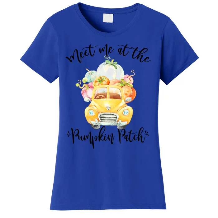 Meet Me At The Pumpkin Patch Pastel Pumpkin Vintage Truck Gift Women's T-Shirt