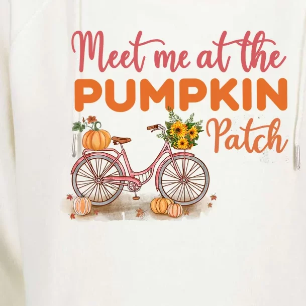 Meet Me At The Pumpkin Patch Halloween Costum Thanksgiving Funny Gift Womens Funnel Neck Pullover Hood