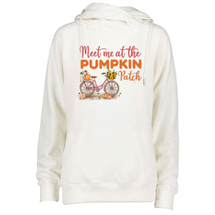 Meet Me At The Pumpkin Patch Halloween Costum Thanksgiving Funny Gift Womens Funnel Neck Pullover Hood