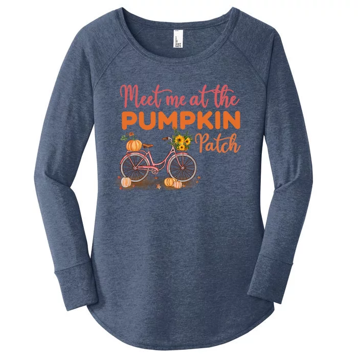 Meet Me At The Pumpkin Patch Halloween Costum Thanksgiving Funny Gift Women's Perfect Tri Tunic Long Sleeve Shirt