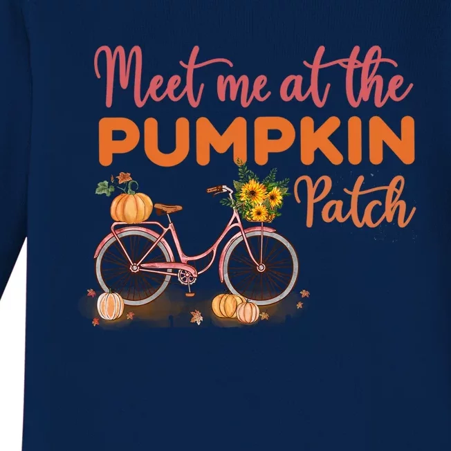 Meet Me At The Pumpkin Patch Halloween Costum Thanksgiving Funny Gift Baby Long Sleeve Bodysuit