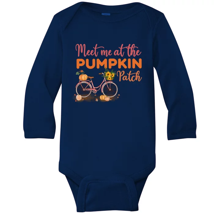 Meet Me At The Pumpkin Patch Halloween Costum Thanksgiving Funny Gift Baby Long Sleeve Bodysuit