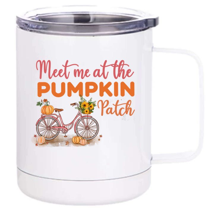 Meet Me At The Pumpkin Patch Halloween Costum Thanksgiving Funny Gift Front & Back 12oz Stainless Steel Tumbler Cup