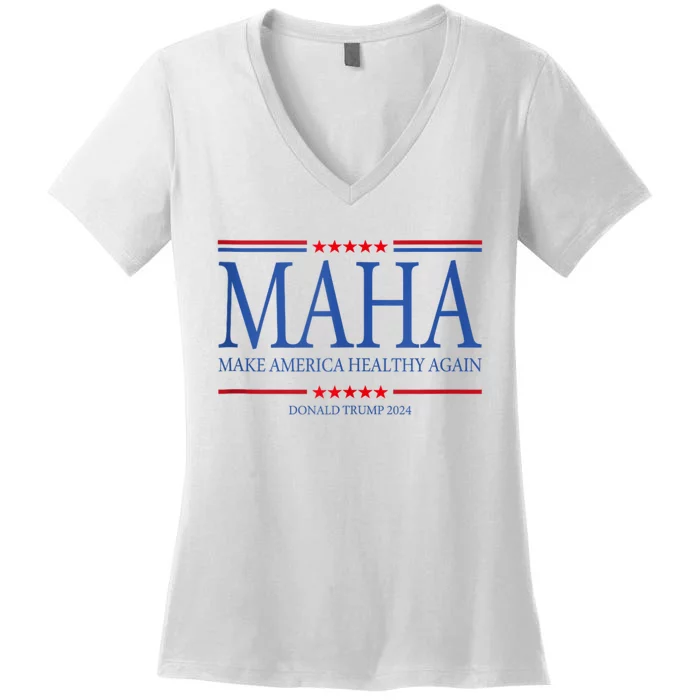 Maha Make America Healthy Women's V-Neck T-Shirt