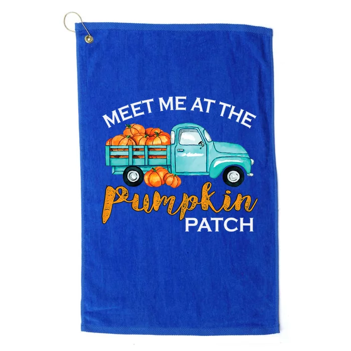 Meet Me At The Pumpkin Patch Pickup Fall Thanksgiving Xmas Gift Platinum Collection Golf Towel