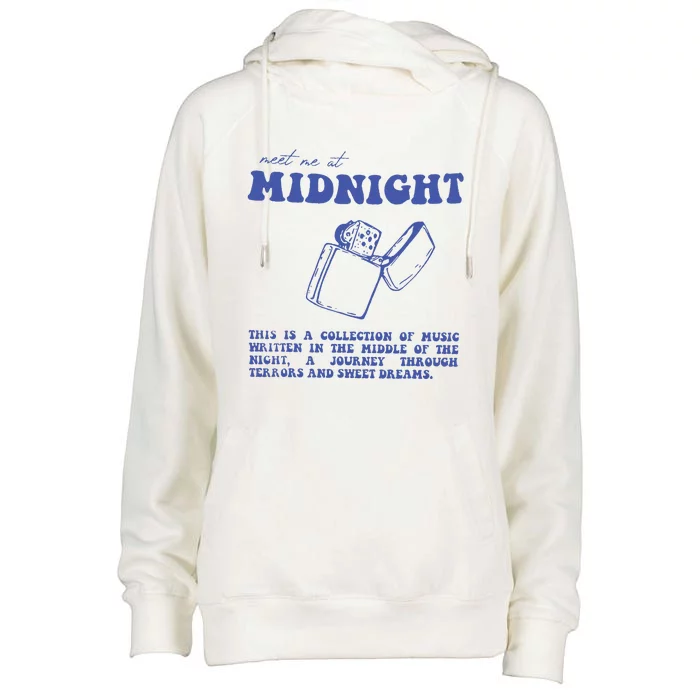 Meet Me At The Midnight Womens Funnel Neck Pullover Hood