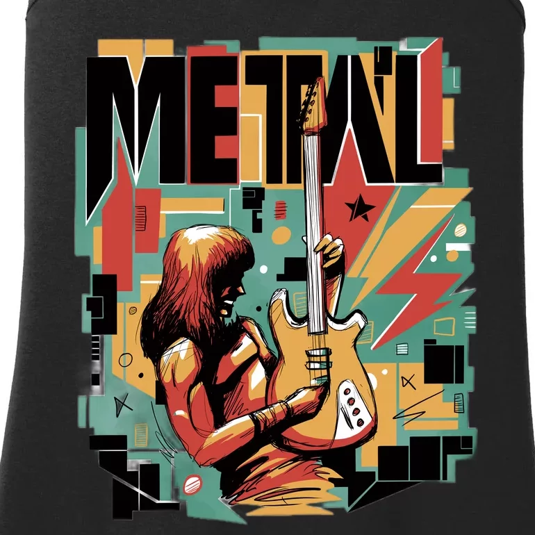 Metal Music Abstract Ladies Essential Tank