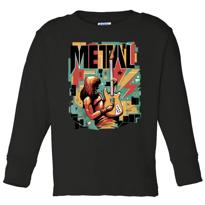 Metal Music Abstract Toddler Long Sleeve Shirt