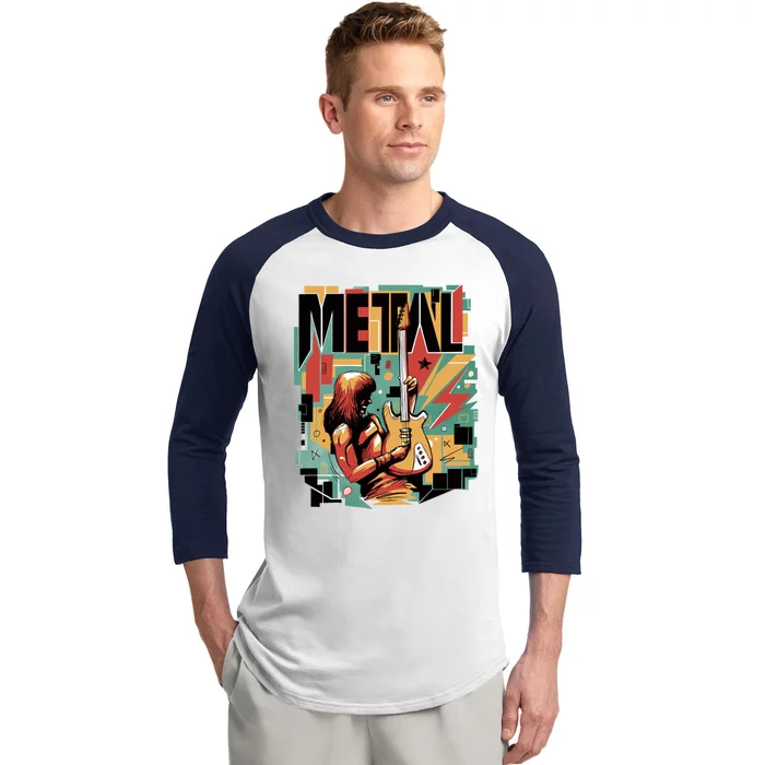 Metal Music Abstract Baseball Sleeve Shirt