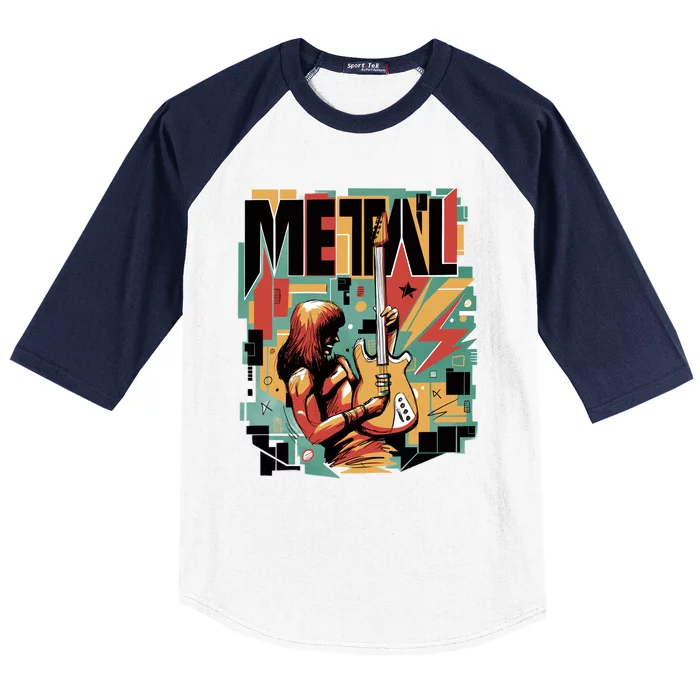 Metal Music Abstract Baseball Sleeve Shirt