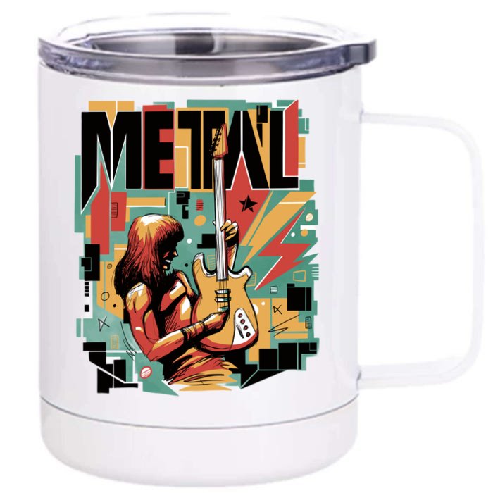 Metal Music Abstract Front & Back 12oz Stainless Steel Tumbler Cup