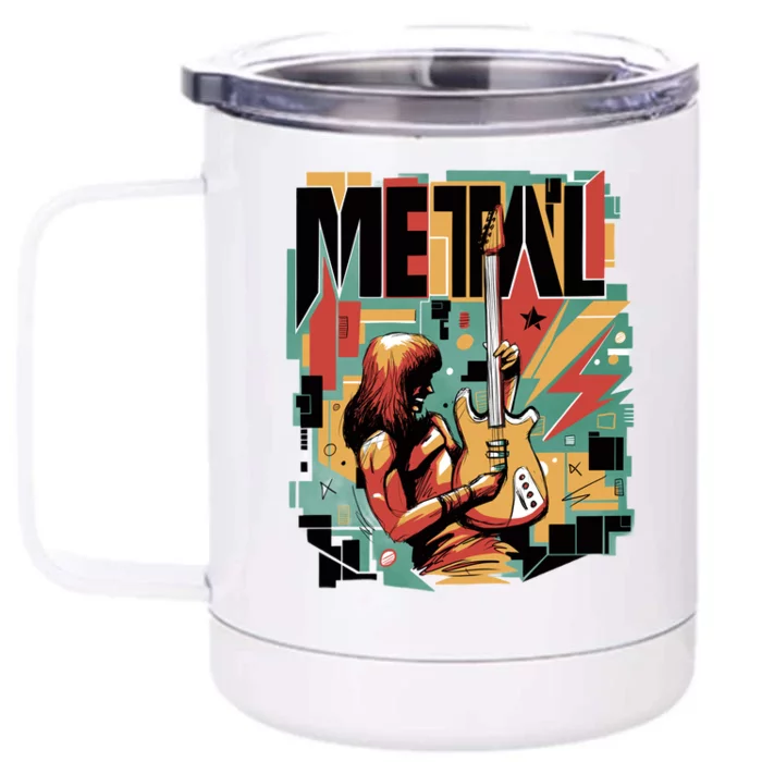 Metal Music Abstract Front & Back 12oz Stainless Steel Tumbler Cup