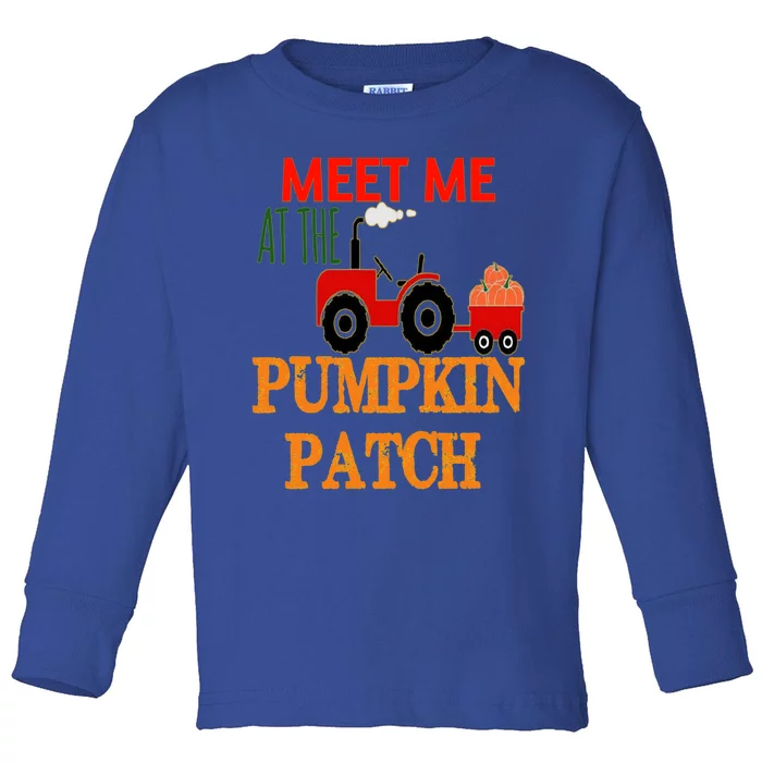 Meet Me At The Pumpkin Patch Cute Truck For Halloween Gift Toddler Long Sleeve Shirt