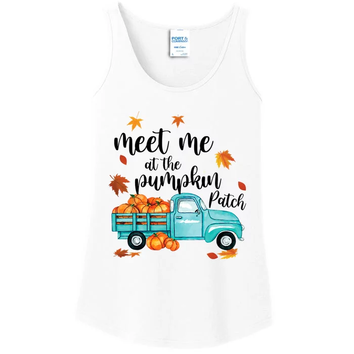 Meet Me At The Pumpkin Patch Halloween Thanksgiving Pumpkin Funny Gift Ladies Essential Tank