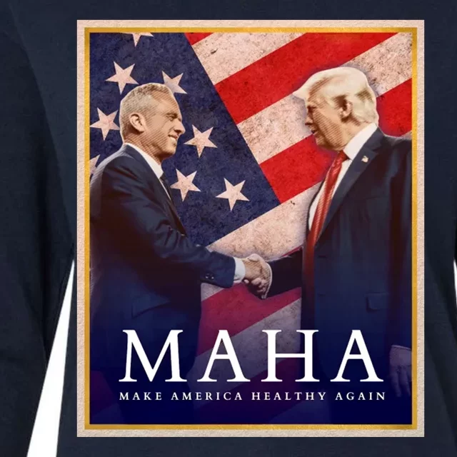 Maha Make America Healthy Again Usa Trump Kennedy Womens Cotton Relaxed Long Sleeve T-Shirt