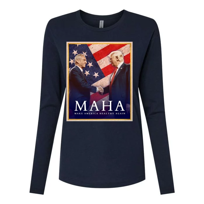 Maha Make America Healthy Again Usa Trump Kennedy Womens Cotton Relaxed Long Sleeve T-Shirt