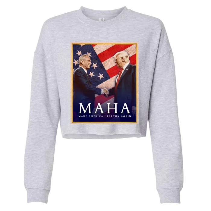 Maha Make America Healthy Again Usa Trump Kennedy Cropped Pullover Crew