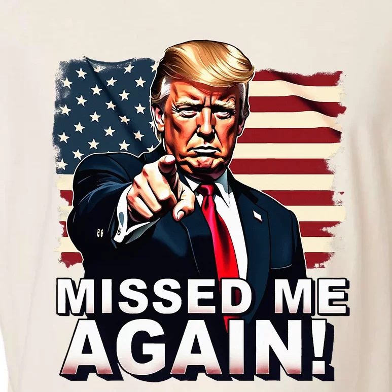 Missed Me Again You Missed Trump 2024 Elections Garment-Dyed Women's Muscle Tee