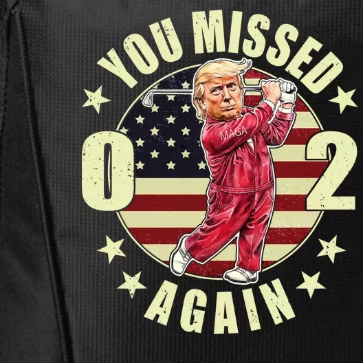 Missed Me Again Donald Trump Golfing City Backpack