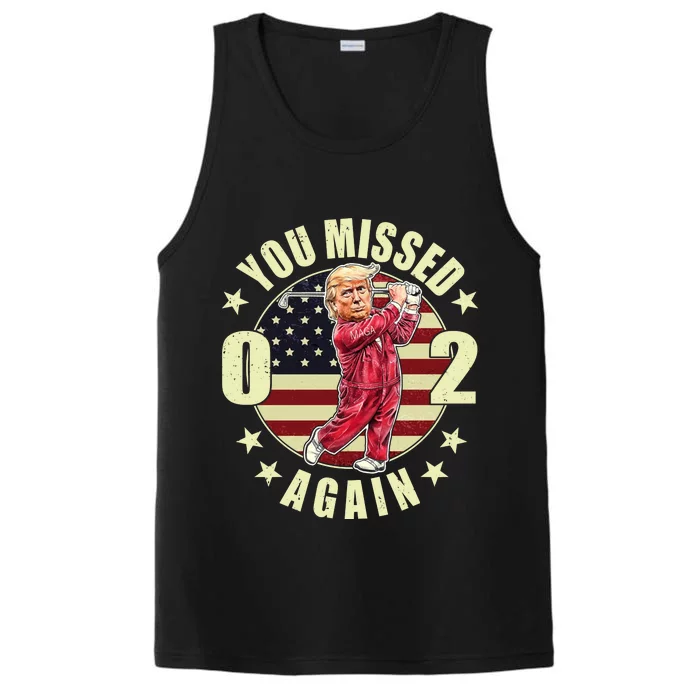 Missed Me Again Donald Trump Golfing Performance Tank