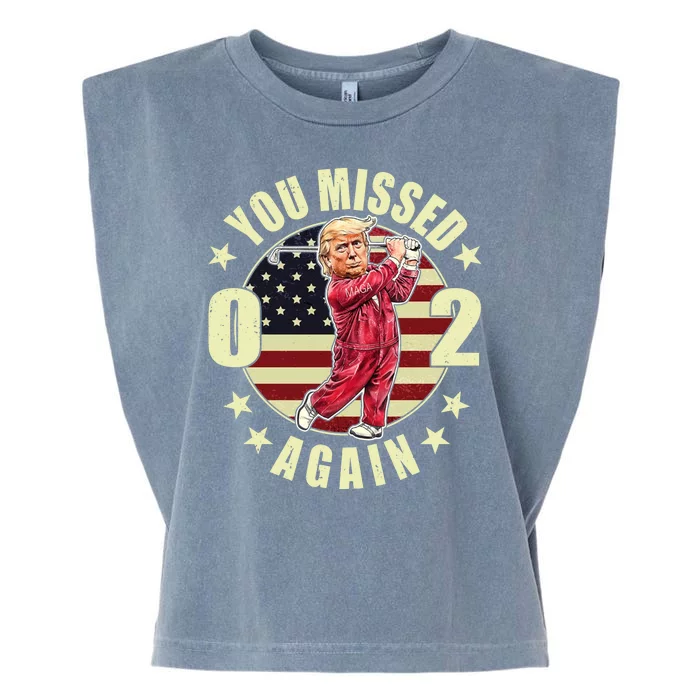 Missed Me Again Donald Trump Golfing Garment-Dyed Women's Muscle Tee