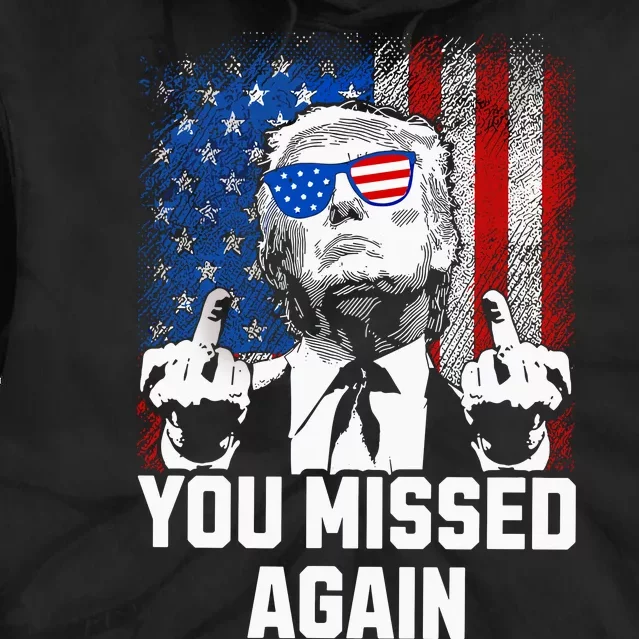 Missed Me Again Trump Golfing Second Assassination Attempt Tie Dye Hoodie