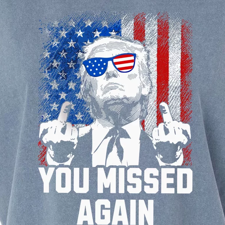 Missed Me Again Trump Golfing Second Assassination Attempt Garment-Dyed Women's Muscle Tee