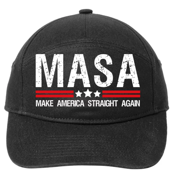 Masa Make America Straight Again Patriotic Usa Flag 7-Panel Snapback Hat