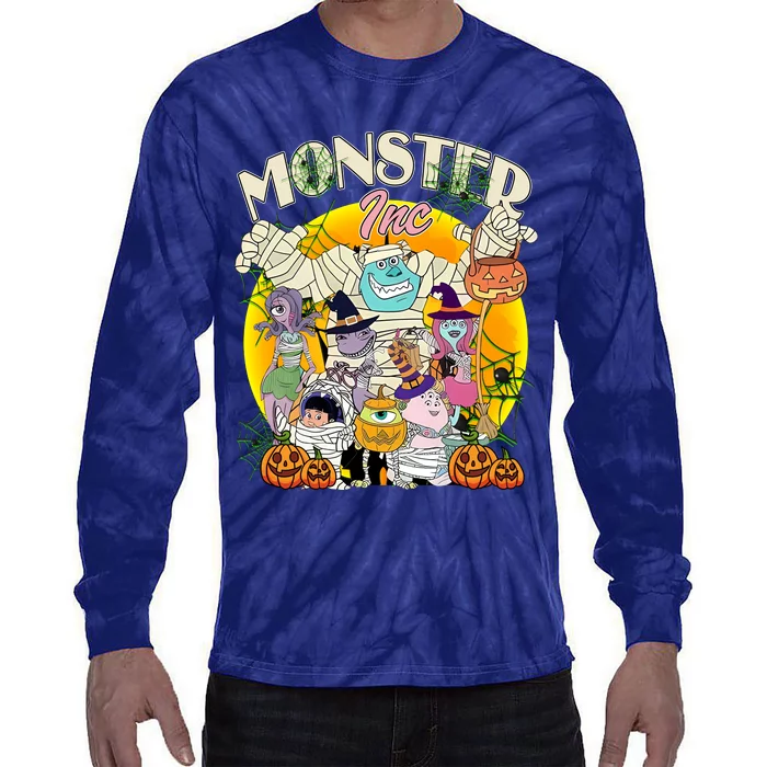 Monster Mike And Sully Boo Halloween Party 2024 Halloween Monsters Tie-Dye Long Sleeve Shirt