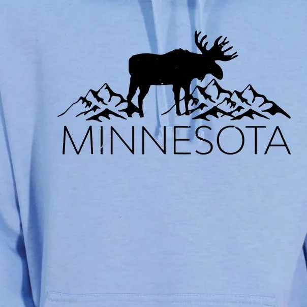 Minnesota Moose And Mountains Souvenir Nature Unisex Surf Hoodie