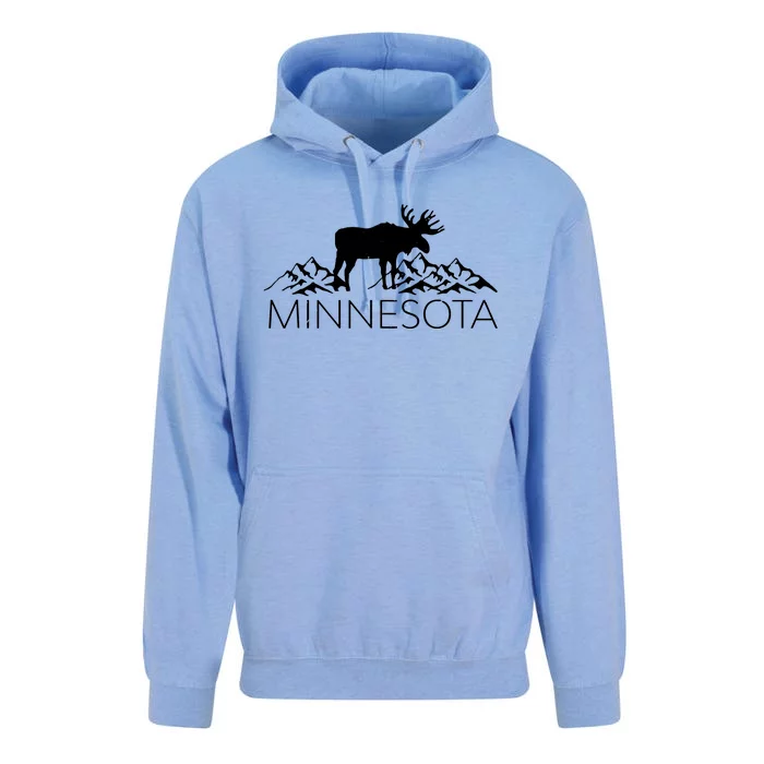 Minnesota Moose And Mountains Souvenir Nature Unisex Surf Hoodie