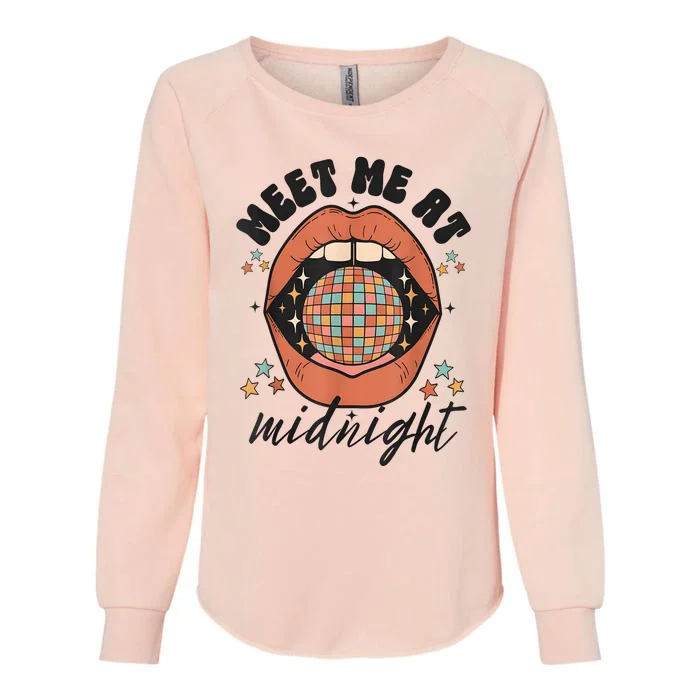 Meet Me At Midnight Funny Santa Christmas Xmas Womens California Wash Sweatshirt