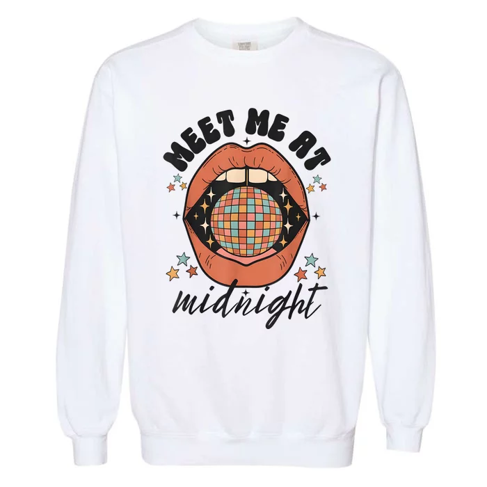 Meet Me At Midnight Funny Santa Christmas Xmas Garment-Dyed Sweatshirt