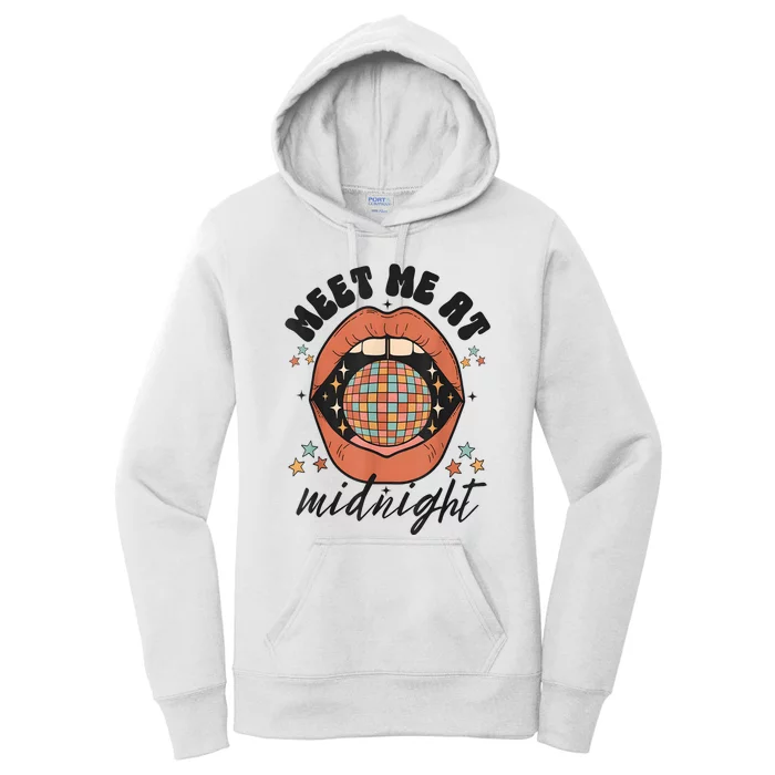 Meet Me At Midnight Funny Santa Christmas Xmas Women's Pullover Hoodie