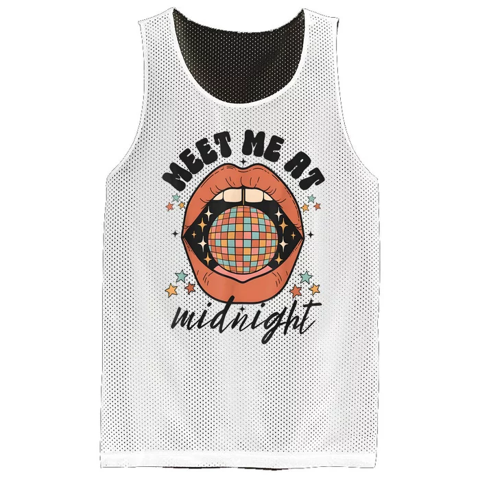 Meet Me At Midnight Funny Santa Christmas Xmas Mesh Reversible Basketball Jersey Tank