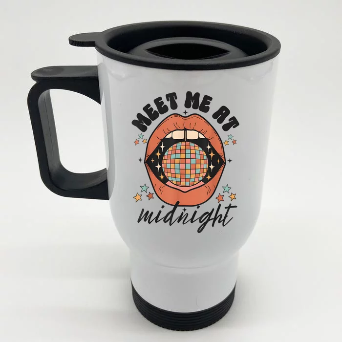 Meet Me At Midnight Funny Santa Christmas Xmas Front & Back Stainless Steel Travel Mug