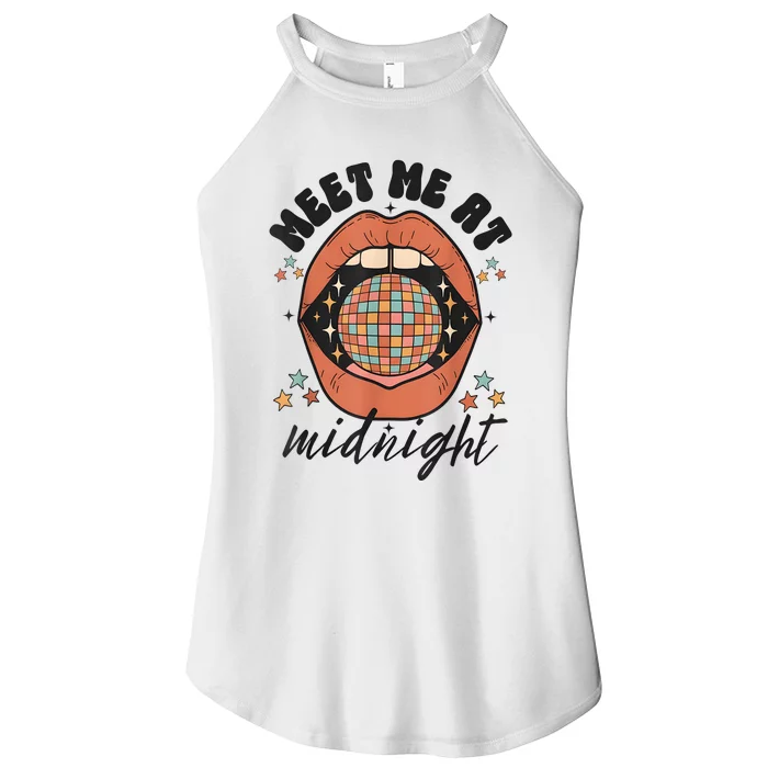 Meet Me At Midnight Funny Santa Christmas Xmas Women’s Perfect Tri Rocker Tank