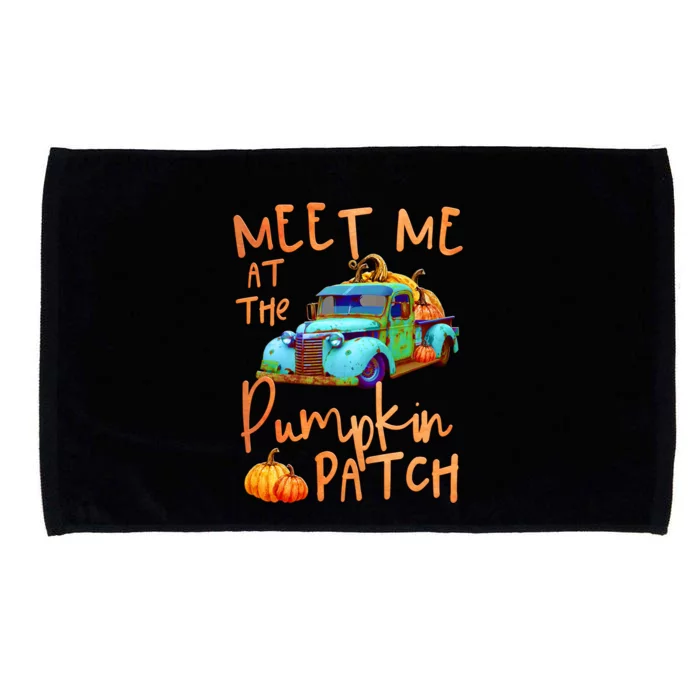 Meet Me At The Pumpkin Patch Pickup Truck Autumn Fall Gift Microfiber Hand Towel